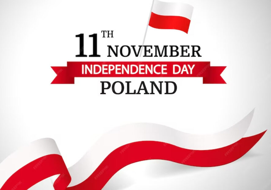 An image of Poland flag with a white background to celebrate the Independence Day of Poland on 11th November