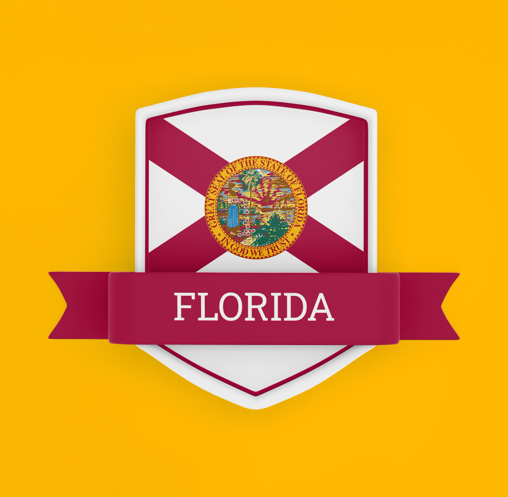Florida flag with banner