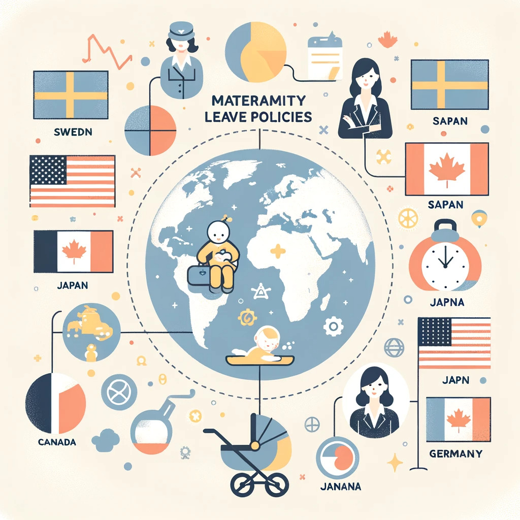 Global Maternity Leave A Comparative Guide Day Off   DALL·E 2023 12 25 14.30.29 An Infographic Style Image Depicting Maternity Leave Policies Around The World Without Text. The Image Should Feature A Light Color Palette With A Whi 