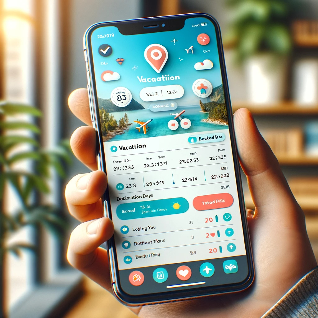 A-mobile-app-interface-for-a-vacation-tracker-displayed-on-a-modern-smartphone.-The-app-features-a-clean-user-friendly-design-with-colorful-icons