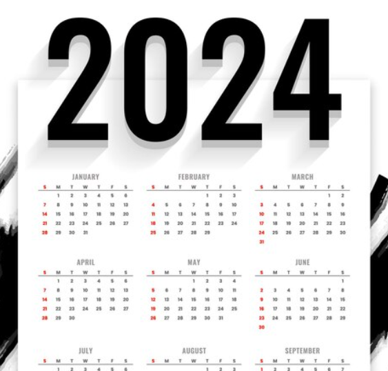 An image of all 2024 month and days