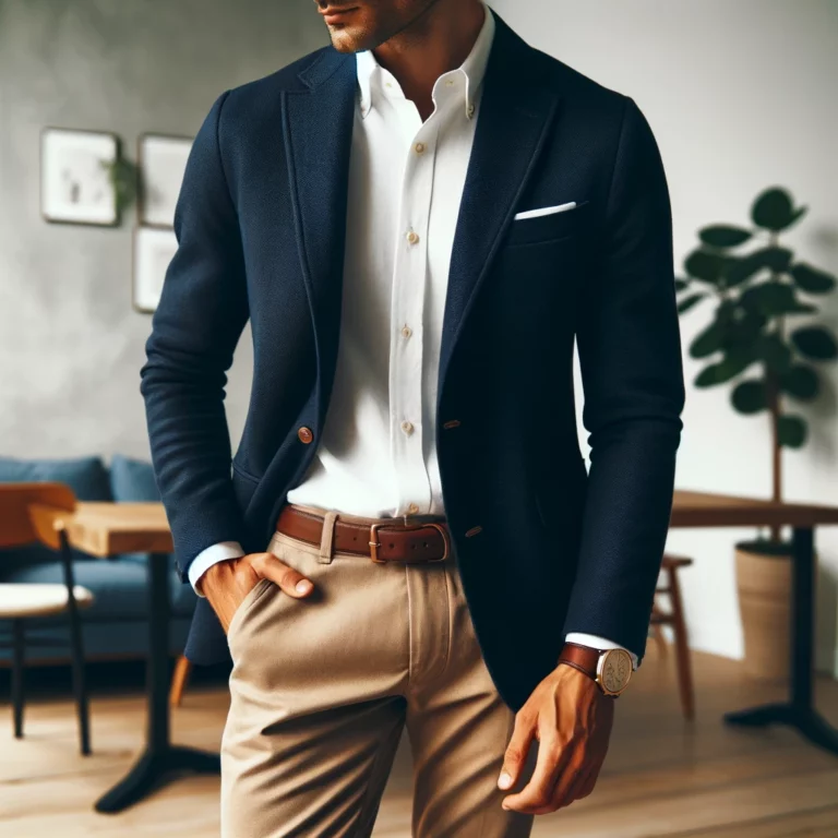 A-male-professional-in-business-casual-attire_-navy-blazer-white-button-down-shirt-beige-chinos-and-brown-leather-loafers.-The-man-is-standing-