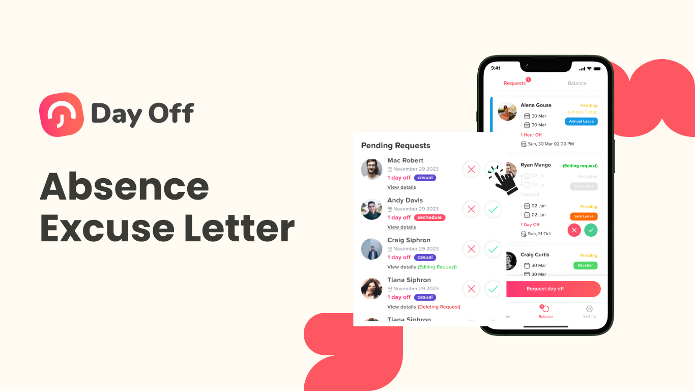 Absence Excuse Letter | Free Templates for Work & School