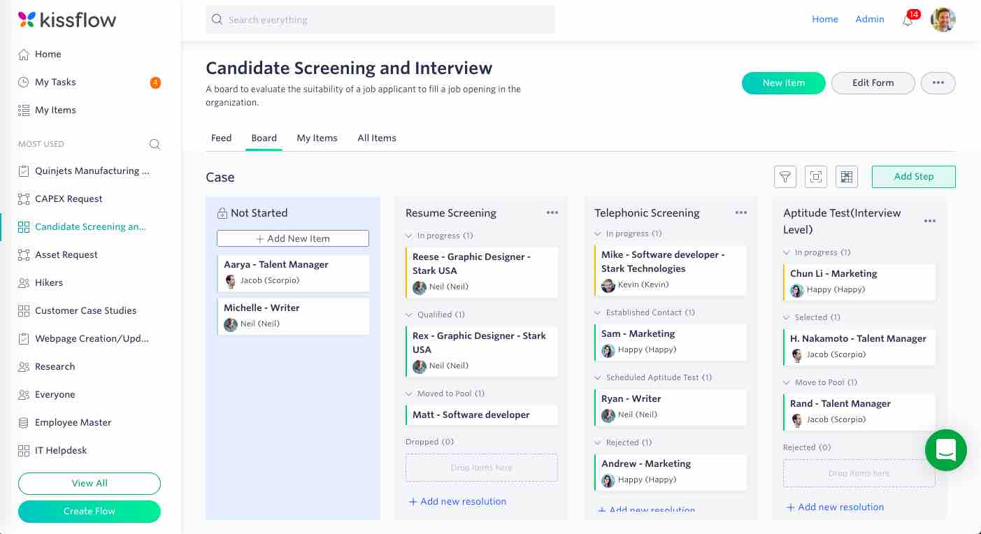 a screenshot of Kissflow HR Cloud website