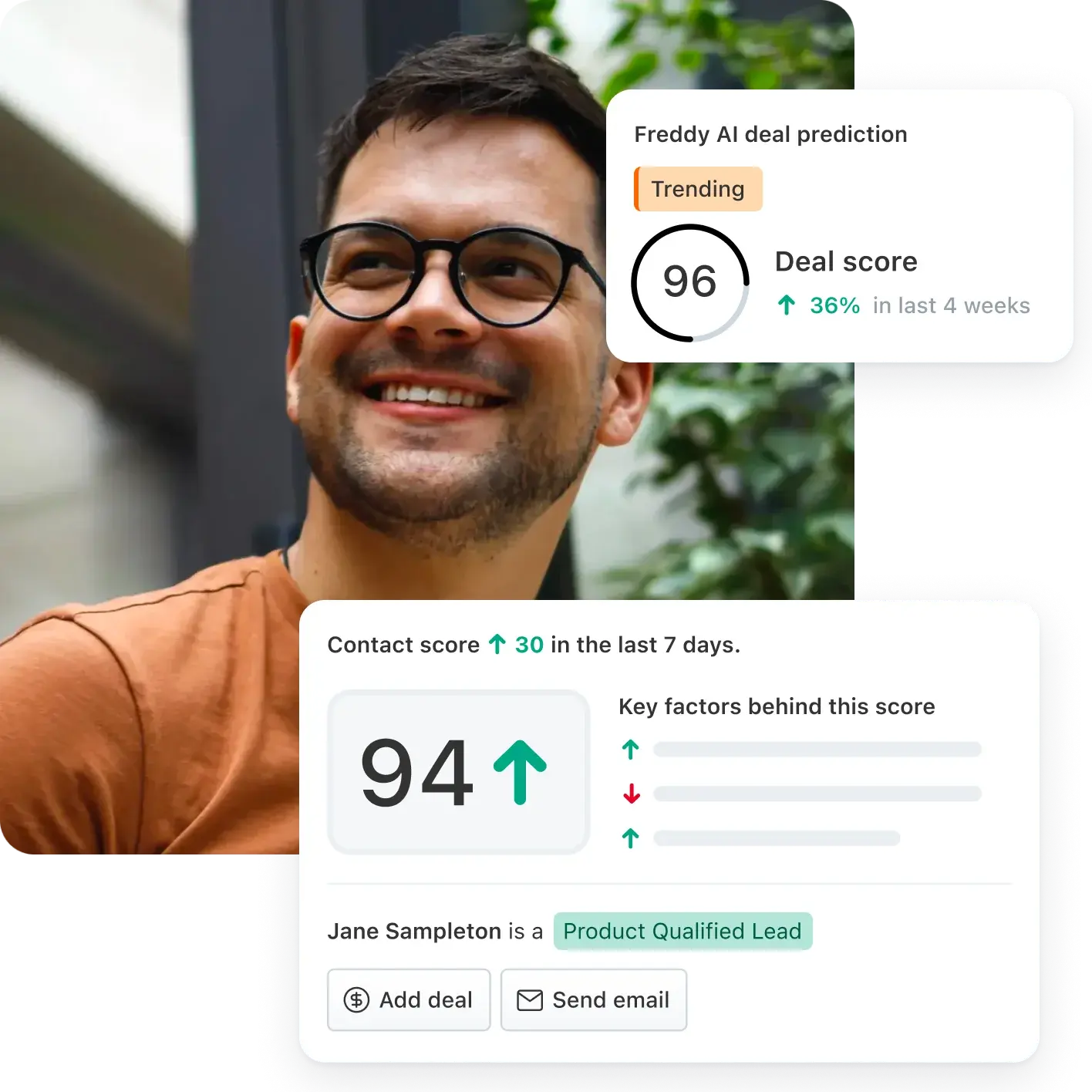a screenshot of Freshsales (by Freshworks) website