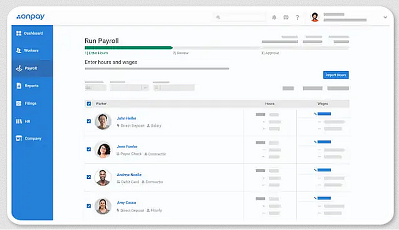a screenshot for OnPay website