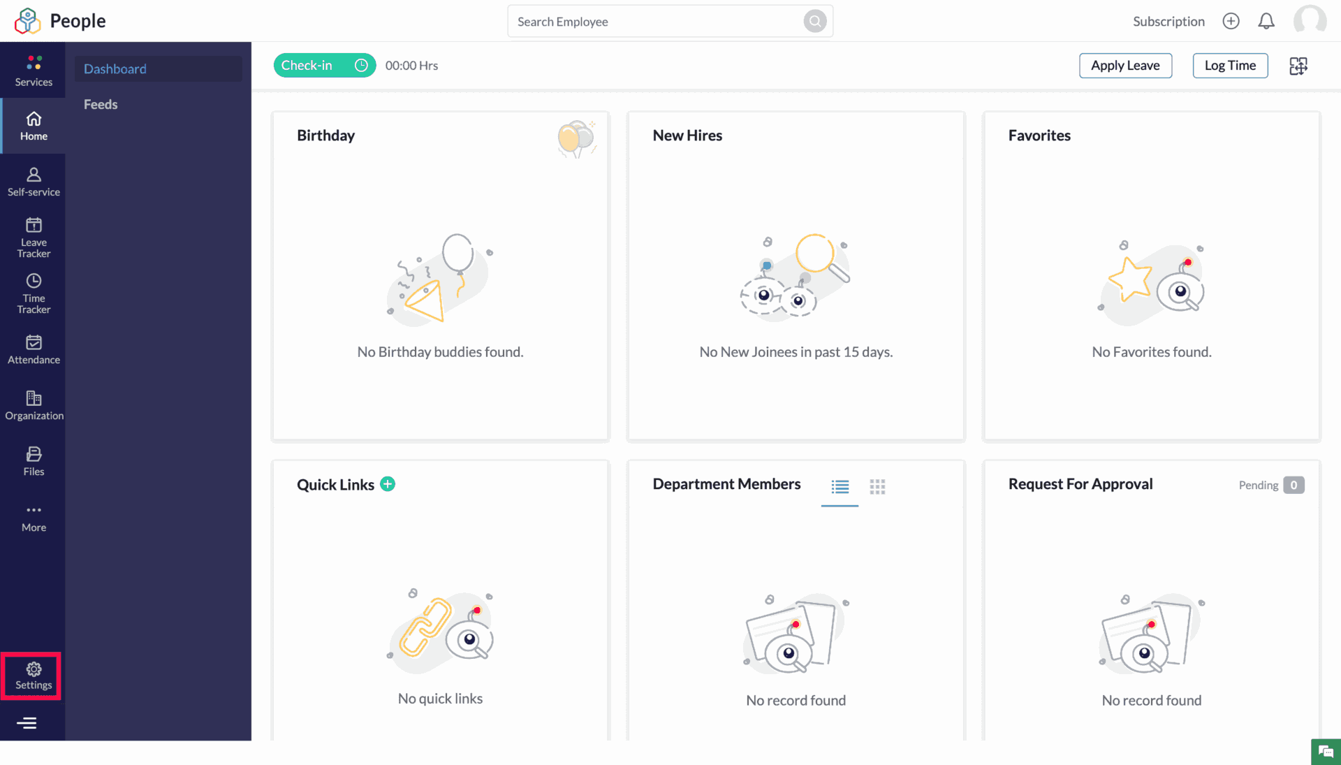 A screenshot of Zoho People website