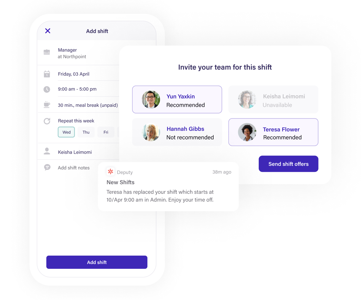 a screenshot of Deputy website