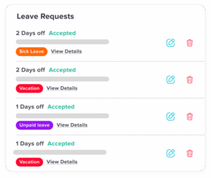 Leave request workflow in Day Off app showing how employees submit and managers approve time off – Day OffDay Off