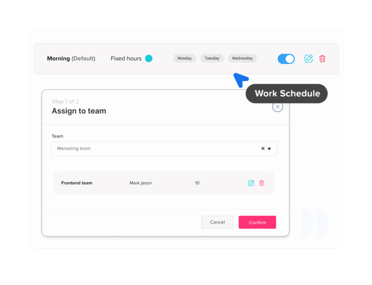 Work schedule and shift planning screen in Day Off app for employee roster management – Day OffDay Off