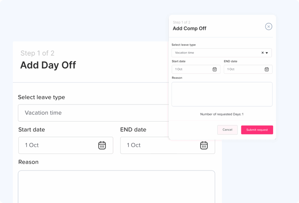 Day Off app feature showing employee leave tracking, PTO management and absence scheduling – Day OffDay Off