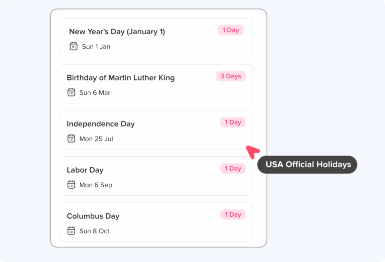 Day Off app feature showing employee leave tracking, PTO management and absence scheduling – Day OffDay Off