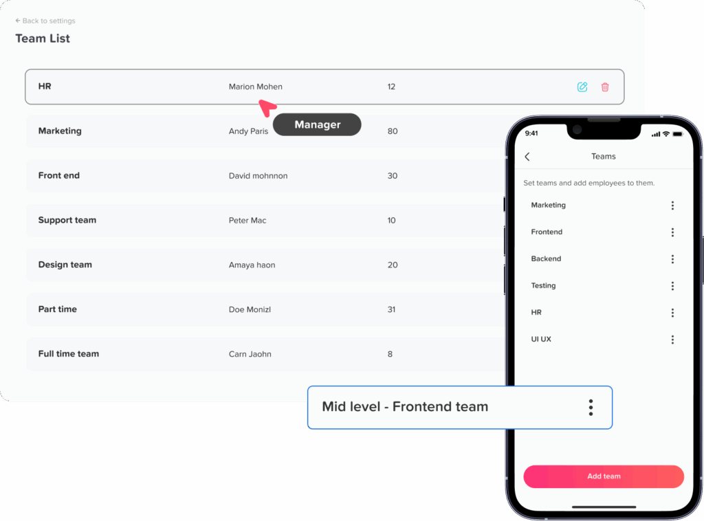 Team absence management view in Day Off showing all employees leave status and upcoming time off – Day OffDay Off