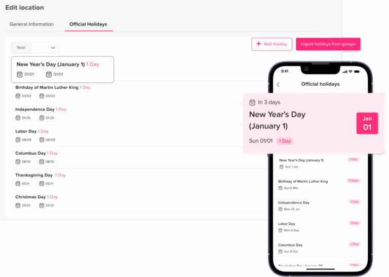 Day Off app feature showing employee leave tracking, PTO management and absence scheduling – Day OffDay Off