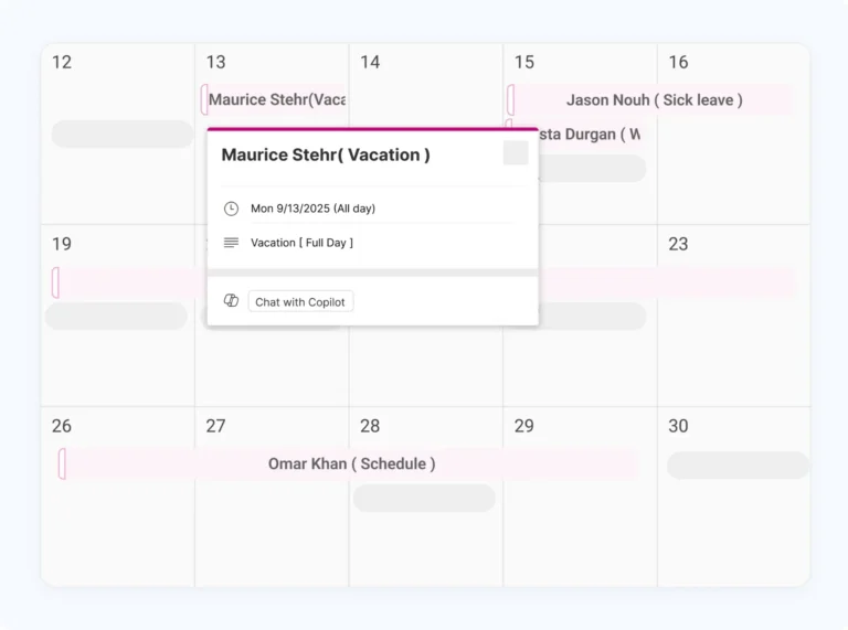 Day Off app feature showing employee leave tracking, PTO management and absence scheduling – Day OffDay Off