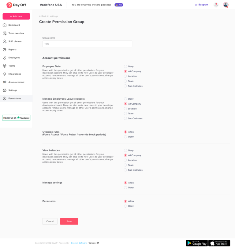 Day Off app feature showing employee leave tracking, PTO management and absence scheduling – Day OffDay Off