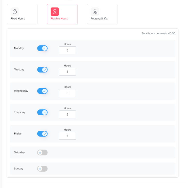 Work schedule and shift planning screen in Day Off app for employee roster management – Day OffDay Off