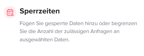 „Bereich im Day Off Urlaubsverwaltungssystem zum Definieren von Zeiträumen, in denen Abwesenheiten eingeschränkt oder blockiert sind.“