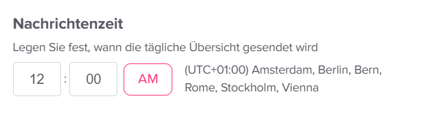 „Slack-Integration in Day Off mit Einstellungen für den Versandzeitpunkt von Feiertags-Digest-Nachrichten.“