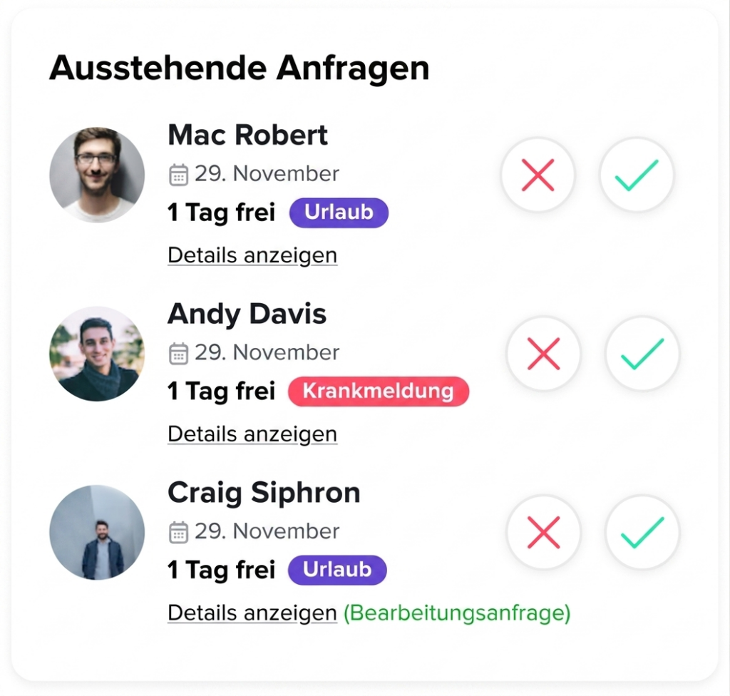 Day Off app feature showing employee leave tracking, PTO management and absence scheduling – Day OffDay Off