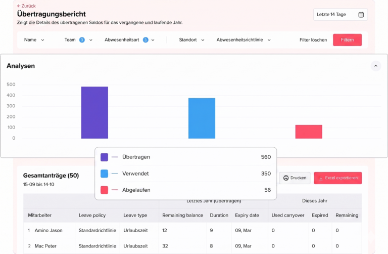 Day Off app feature showing employee leave tracking, PTO management and absence scheduling – Day OffDay Off