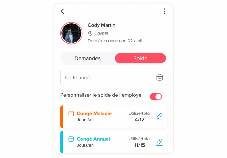 Day Off app feature showing employee leave tracking, PTO management and absence scheduling – Day OffDay Off