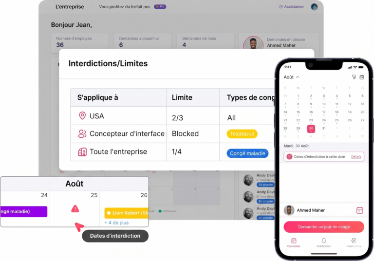 Day Off app feature showing employee leave tracking, PTO management and absence scheduling – Day OffDay Off