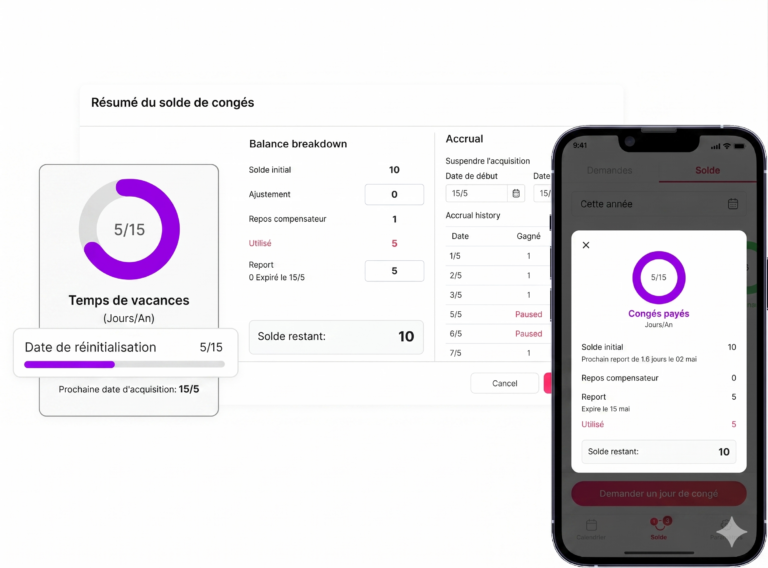 Day Off app feature showing employee leave tracking, PTO management and absence scheduling – Day OffDay Off