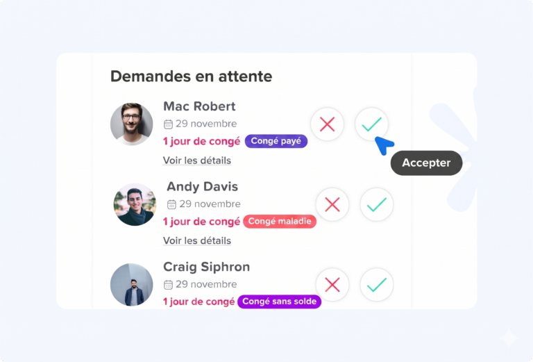 Day Off app feature showing employee leave tracking, PTO management and absence scheduling – Day OffDay Off