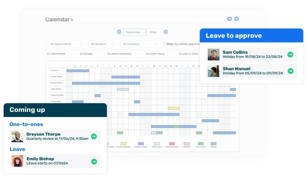 Holiday calendar with leave to approve coming up Best Apps for Tracking Employee Sick Days in 2026