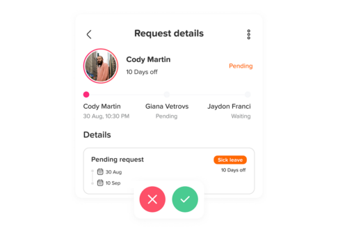 Day Off app feature showing employee leave tracking, PTO management and absence scheduling – Day OffDay Off