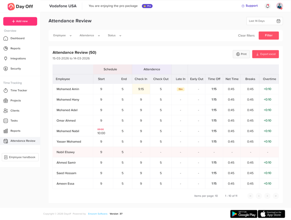 Attendance Review 2 Shift Scheduling And Time Tracking Software For Employee Attendance