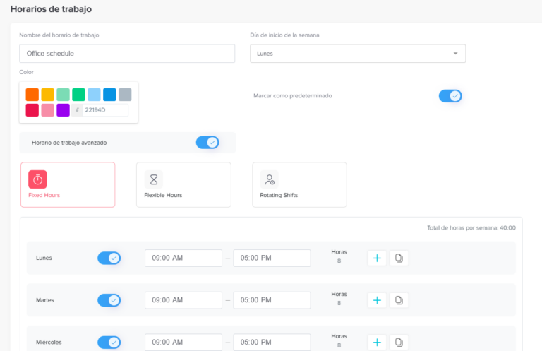 Capture 4 Cómo gestionar horarios de trabajo fijos, flexibles y rotativos