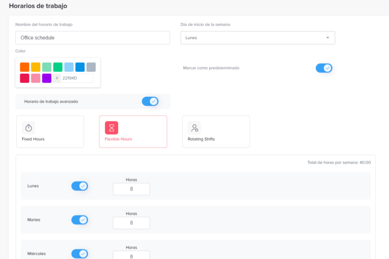 Capture 5 Cómo gestionar horarios de trabajo fijos, flexibles y rotativos