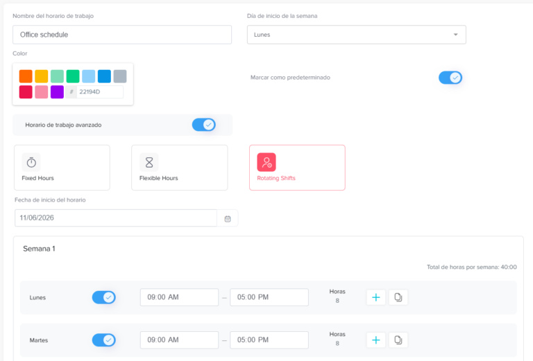 Capture 7 Cómo gestionar horarios de trabajo fijos, flexibles y rotativos