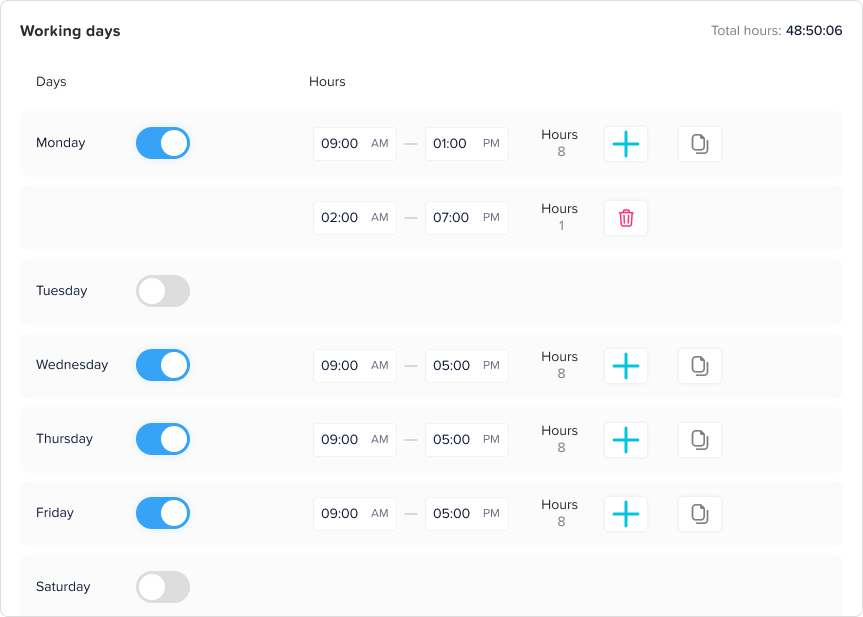 Day Off screenshot showing How to Manage Fixed, Flexible, and Rotating Work Schedules
