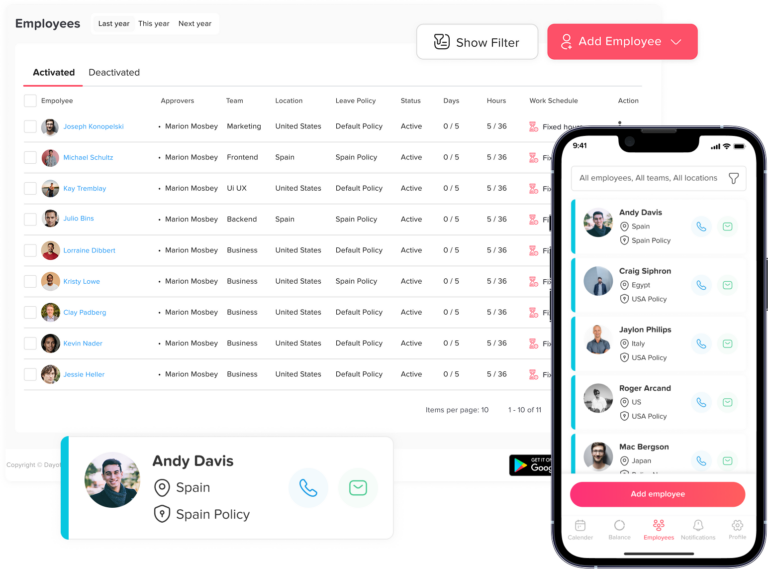Employee managment 1 2 Real-Time Employee Availability: Know Who’s Working, Away, or on Leave