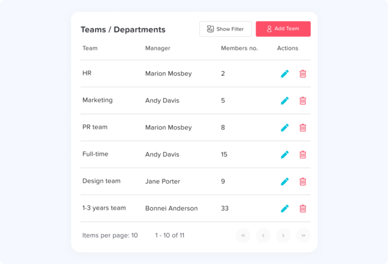 List of teams 1 PTO Tracker with Calendar Integration: Manage Employee Time Off