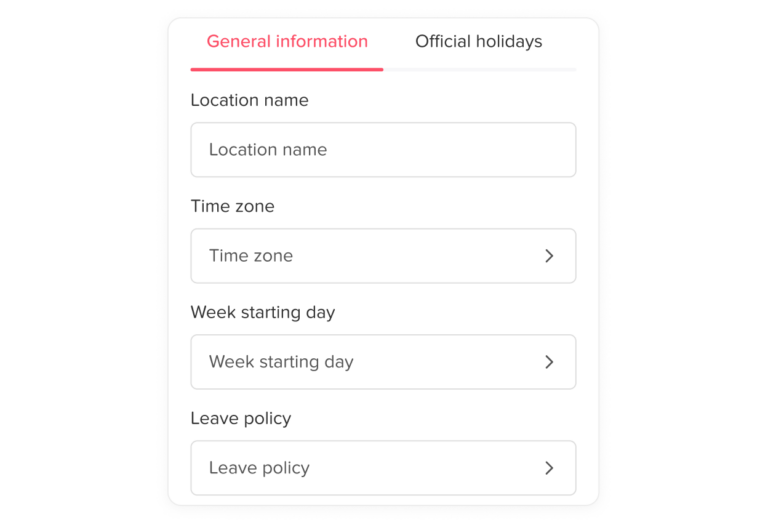 Location Settings in Day Off