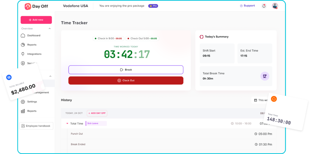 Time tracker image Time Attendance Tracker To Manage Work Hours And PTO