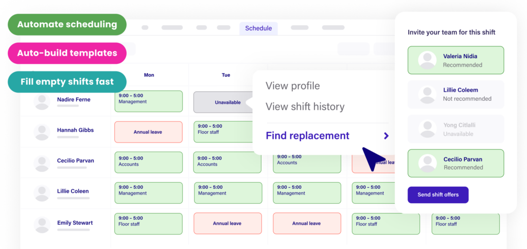Day Off attendance tracking interface for Best Attendance Management Software For Flexible H
