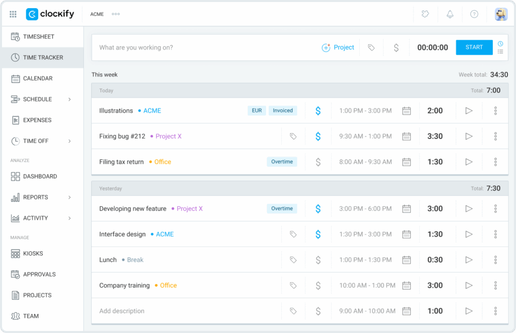 Day Off attendance tracking screen showing employee clock-in, clock-out times, and Best Attendance Management Software For Flexible Hours, Fixed Hours, And Rotating Shifts