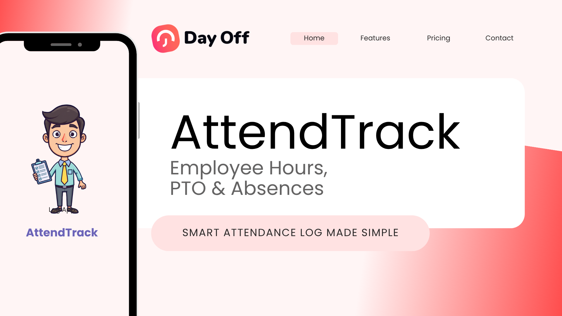 Attendance Log app for tracking employee hours, PTO, and absences with Day Off.