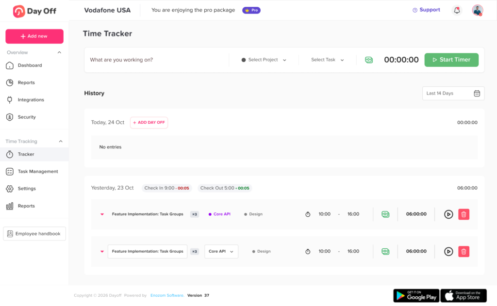 Time Tracker 2 Clock In Clock Out Software With PTO And Leave Tracking