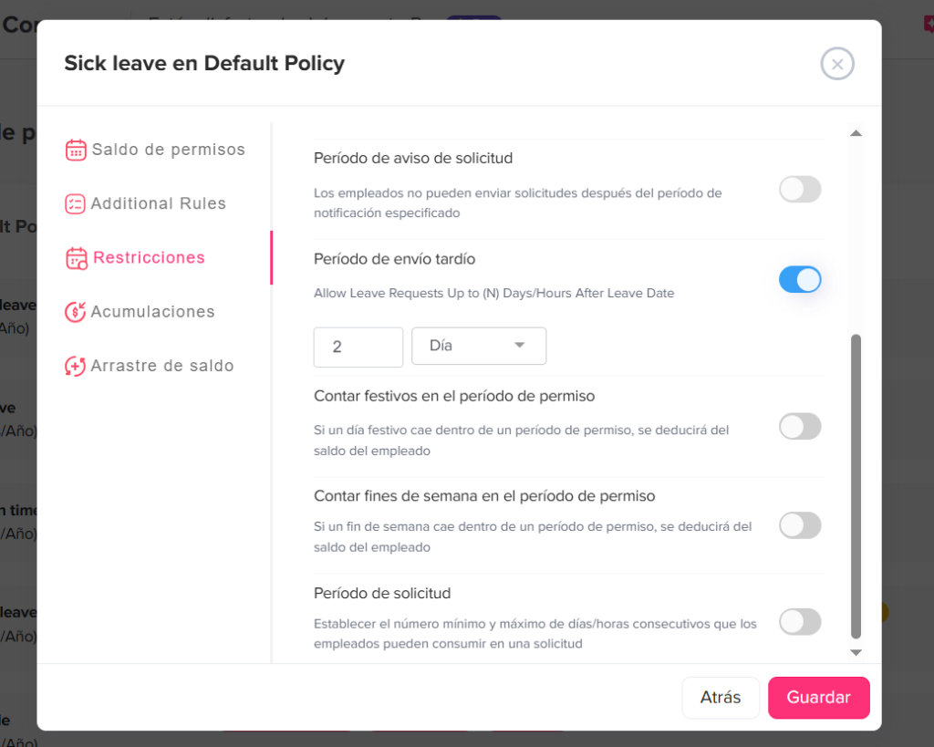 late submission in Day Off Solicitudes retroactivas de PTO: ¿Pueden los empleados pedir tiempo libre remunerado después de una ausencia?