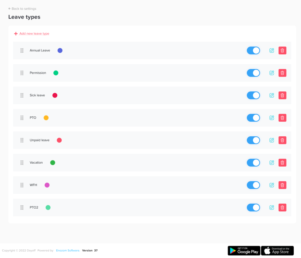 leave types e1782909329823 How To Build A PTO Workflow For A Company With No HR Team