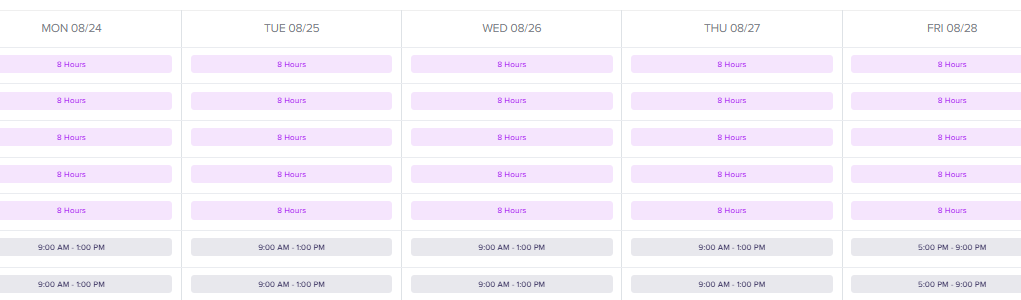 6 Shift Planner
