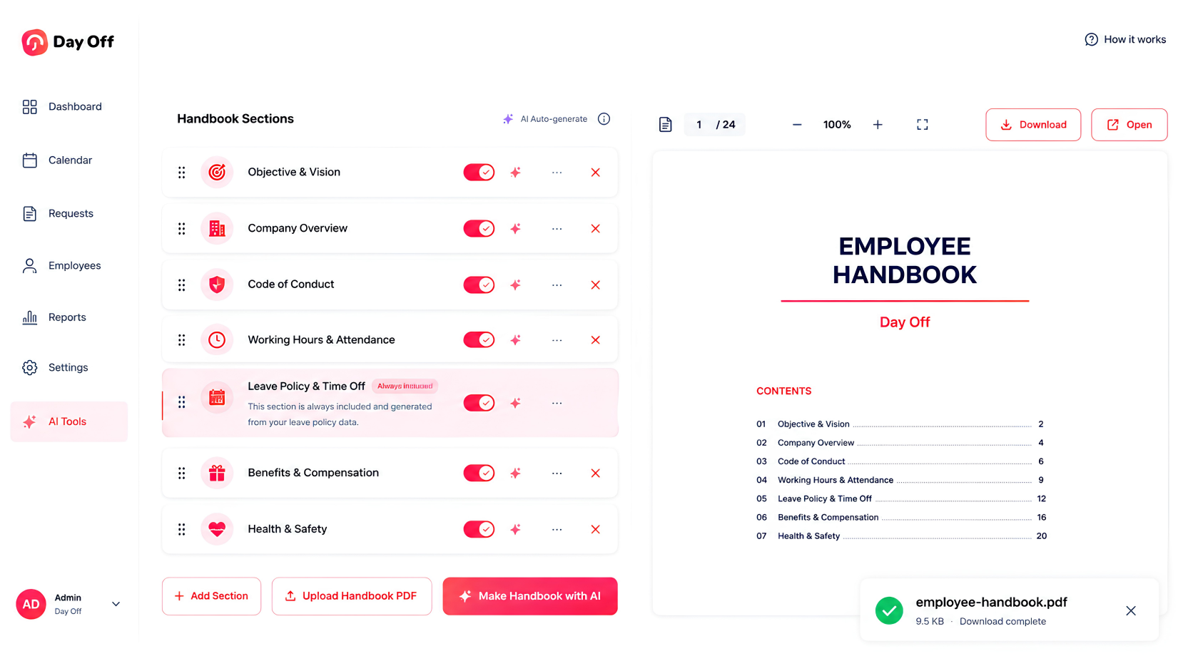 Day Off Employee handbook Employee Handbook