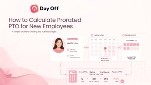 Prorated PTO calculation example for a new employee based on start date and annual leave allowance.