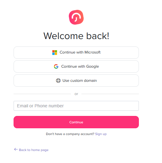 Day Off app feature showing Login Page